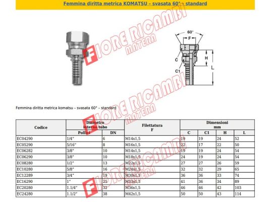 EC08280-20 - F. 20X1,5 KOMATSU X T.1/2